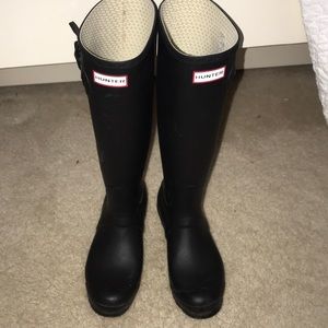 Tall Matte Black Hunter rain boots